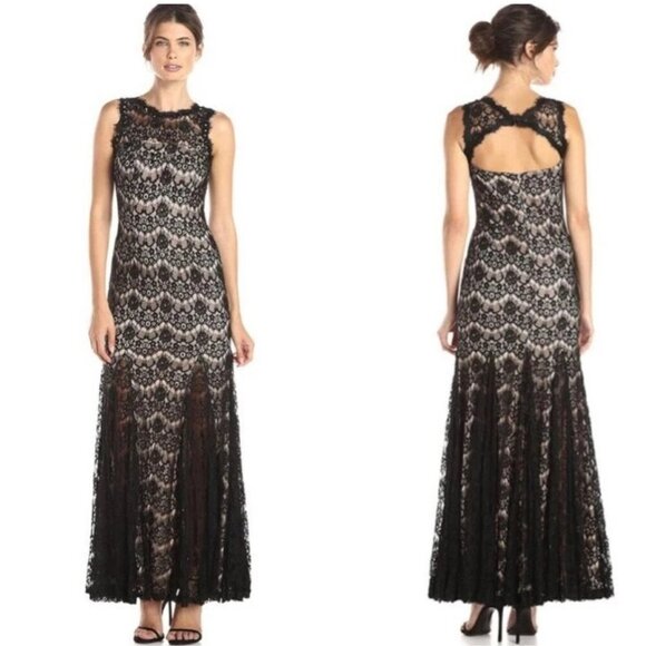 Betsy & Adams Victorian All Over Lace Beaded Jeweled Maxi Gown 37490 - Picture 13 of 13